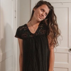 MADEWELL Black Embroidered Dress Size xxs
